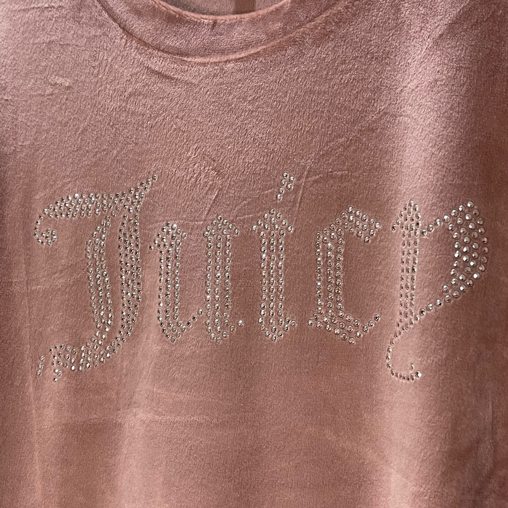NWT Juicy Couture Velour Bling Top/Loungewear Cafe Latte Color Size L - Picture 2 of 5